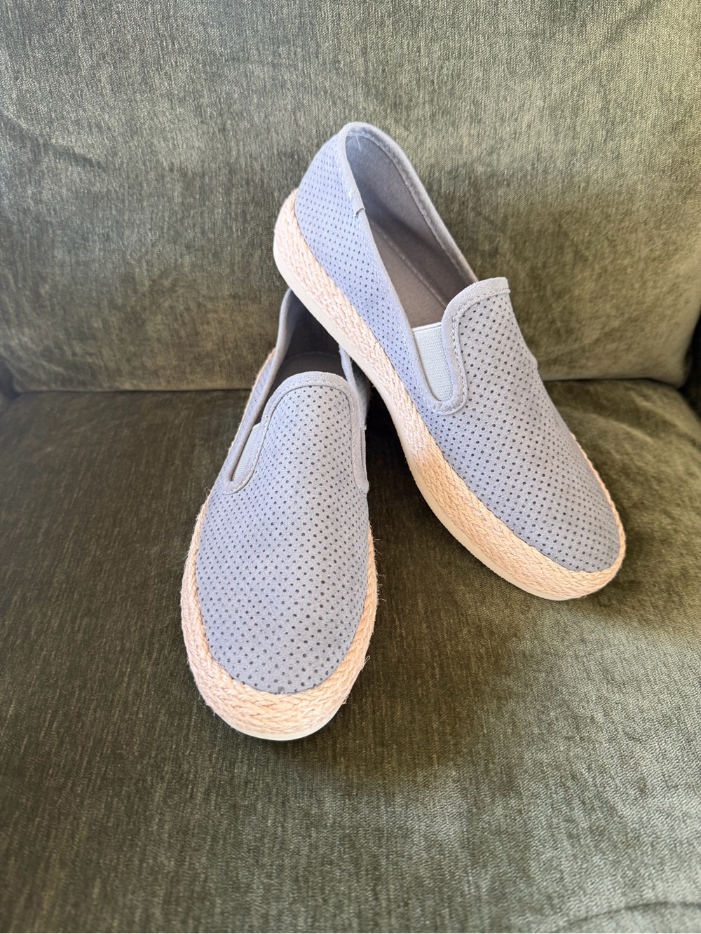 Esprit Light Blue Perforated Slip-On Espadrilles